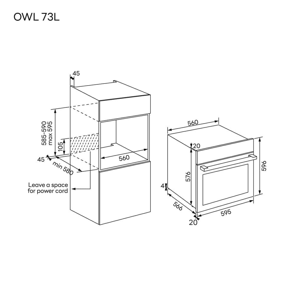 เตาอบแบบฝัง EVE รุ่น OWL ขนาด 60 ซม. สีดำ